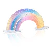 NiHome Organizer per orecchini arcobaleno in acrilico iridescente a 3 livelli, design leggero e resistente, 140 fori per 70 paia, fila anteriore unica per orecchini speciali, 30 cm di larghezza x 15,9