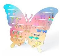 NiHome Organizer per orecchini con farfalla iridescente in acrilico