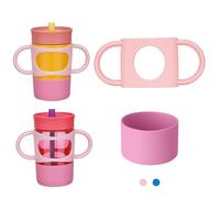NiHome Owala - Bicchiere in silicone con doppio manico e stivale per bambini, 340,2 g, 425,2 g, facile da installare per i più piccoli, da impugnare e allenare, protezione antiurto dalle cadute