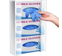 NiHome Portascatole per guanti multi-livello in acrilico trasparente da parete, dispenser per scatole di fazzoletti per cucina, bagno, garage, laboratorio, salone, organizer regolabile salvaspazio per