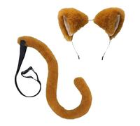 NIHUIFA Cerchietto per capelli con orecchie di gatto e coda per studentessa, multicolore, per carnevali e carnevali