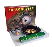 NIHUIFA Roulette da Casinò 25,4 cm Set di Gioco con Tovaglia, Chips, Rastrllo, Palle d'Acciaio, Per KTV Party Game, Età 120 Mesi+