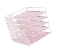 NIHUIFA Vassoio portalettere in metallo a 5 livelli con portariviste, organizer da scrivania multifunzionale per ufficio e scuola