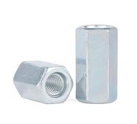 NIHUJALE Dadi di Collegamento Rotondi, Connettore a Barra Esagonale Allungato M4 M5 M6 M8 zincato(M6x10x18 5pcs)