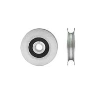 NIHUJALE Puleggia in Acciaio Inossidabile, Puleggia concava a U con Cuscinetto scanalato da 6 * 33 * 8 mm, puleggia Guida for Fune in Acciaio da 6 mm for Porta Scorrevole(Wheel6x33x8mm Silver)
