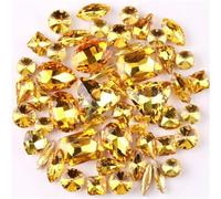NIHUJALE Strass, 50 Pezzi/Borsa incastonatura a Griffe in Oro, Forme di Strass da Cucire, Mix di Topazio, Cristallo di Vetro, Abito da Sposa, Fai da Te(Topaz)