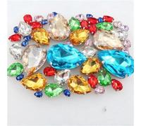 NIHUJALE Strass, 50 Pezzi/Borsa incastonatura for Artigli in Argento, Strass da Cucire, 7 Misure assortite, Applique in Cristallo di Vetro a Forma di Goccia d'Acqua(A27 Bright Colors)