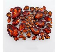 NIHUJALE Strass, 50 Pezzi/Borsa incastonatura for Artigli in Argento, Strass da Cucire, 7 Misure assortite, Applique in Cristallo di Vetro a Forma di Goccia d'Acqua(A17 Tea Color)
