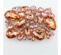 NIHUJALE Strass, 50 Pezzi/Borsa incastonatura for Artigli in Argento, Strass da Cucire, 7 Misure assortite, Applique in Cristallo di Vetro a Forma di Goccia d'Acqua(A23 Lt Peach)