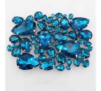 NIHUJALE Strass, 50 Pezzi/Borsa incastonatura for Artigli in Argento, Strass da Cucire, 7 Misure assortite, Applique in Cristallo di Vetro a Forma di Goccia d'Acqua(A6 Blue Zircan)