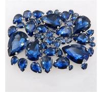 NIHUJALE Strass, 50 Pezzi/Borsa incastonatura for Artigli in Argento, Strass da Cucire, 7 Misure assortite, Applique in Cristallo di Vetro a Forma di Goccia d'Acqua(A9 Montana)