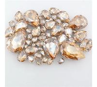 NIHUJALE Strass, 50 Pezzi/Borsa incastonatura for Artigli in Argento, Strass da Cucire, 7 Misure assortite, Applique in Cristallo di Vetro a Forma di Goccia d'Acqua(A16 Champagne Gold)