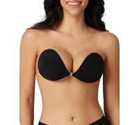 Niidor Reggiseno Adesivo Senza Spalline appiccicoso Invisibile Reggiseno Push up coperture del capezzolo in Silicone per Abito Senza Schienale （Nero Traspirante-B）