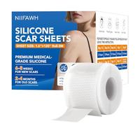NIIFAWH Fogli in silicone trasparente per cicatrici, rotolo da 4 x 304,8 cm, riutilizzabile, morbido e di grado medico, per cicatrici vecchie e nuove, sezione C, chirurgia, cheloidi e cicatrici da