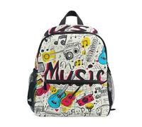 Niigeu Doodle Chitarra Musica Nota Zaino per Bambini Borsa a Tracolla Zainetti Per Ragazze Ragazzi Bambino Zaini Scuole Viaggi Sportivo per 2-7 età