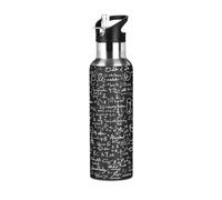 Niigeu Matematica Formule Matematiche Equazioni Bottiglia Acqua Acciaio Inox, Isolato Borraccia Termica Senza BPA per Bevande Calde e Fredde per Bambini Sport Ciclismo Scuola (600ml/1L)