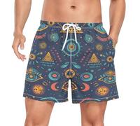 Niigeu Simboli della Geometria Dell'Antico Egitto dei Cartoni Animati Costume da Uomo Bagno Pantaloncini da Surfe Costumi Spiaggia Calzoncini
