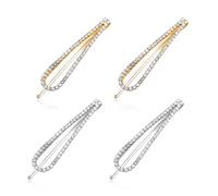 NIIIYTYB 4 fermagli per capelli con strass, forcine decorative per donne, accessori per capelli a forma di diamante, graziose clip laterali per acconciature dorate e argento per lo styling delle donne