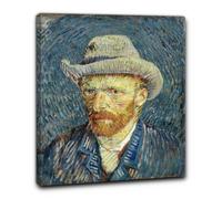 Niik Quadro autoritratto con cappello di feltro grigio di vincent van gogh fa...