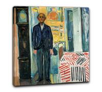 Niik Quadro autoritratto tra l'orologio e il letto di edvard munch falso d' a...