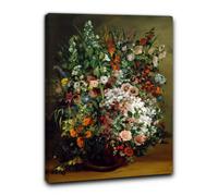 Niik Quadro bouquet di fiori in un vaso di gustave courbet falso d' autore st...