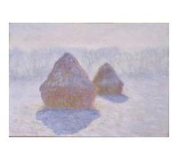 Niik Quadro covoni nella neve sotto il sole di claude monet falso d' autore s...
