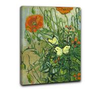 Niik Quadro farfalle e papaveri di vincent van gogh falso d' autore stampa su...
