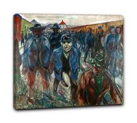 Niik Quadro lavoratori rientrano a casa di edvard munch falso d' autore stamp...