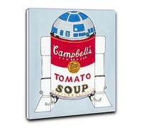 Niik Quadro + Telaio (BB) R2D2 Campbell's soup can di NerdArt 60x46x1,7cm stampa su tela star wars pop art andy warhol
