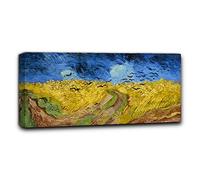 Niik Quadro + Telaio (BC) campo di grano con volo di corvi di vincent van gogh 120 x 57 x 4 cm falso d'autore stampa su tela