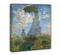 Niik Quadro + Telaio (BC) donna con il parasole di claude monet 90 x 74 x 4 cm falso d'autore stampa su tela