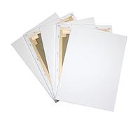 Niik Tela Set 5 Tele Pittorica in Cotone Trama Media 50 x 70 x 1,7 cm con Graffe Posteriori da Dipingere per Pittori Pittura Telaio Telato alla Francese, Bianco