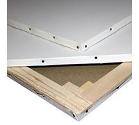 Niik Tele Tela Pittorica in Cotone Trama Media 50 x 90 x 1,7 cm con Chiodi Laterali da Dipingere per Pittori Pittura Telaio Telato alla Francese, Bianco