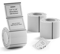 NIIMBOT 3 rotoli di etichette 40 x 30 mm per stampanti di etichette B1, B21, B21 Pro e B3S, impermeabili e resistenti all'olio, per casa, scuola e ufficio (trasparente)
