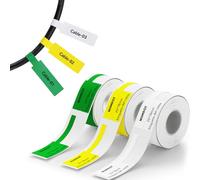 NIIMBOT 3 rotoli di etichette per cavi, 25 x 78 mm, per etichettatrice B1/B1 Pro/B2/B2 Pro/B21/B21 Pro, impermeabili e resistenti all'olio (bianco, giallo, verde)