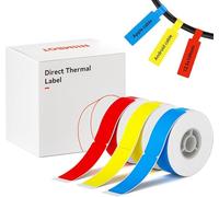 NIIMBOT 3 rotoli di etichette per stampante D110 D11 D101, 12,5 x 74 mm, colore: rosso, giallo, blu
