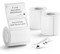 NIIMBOT 3 rotoli etichette 50 x 30 mm per stampanti di etichette B1, B21, B21 Pro e B3S, impermeabili e resistenti all'olio, personalizzabili e modificabili per casa, scuola e ufficio