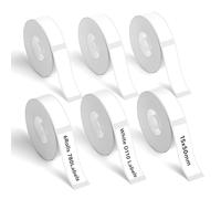 NIIMBOT 6 rotoli di etichette, etichette adesive per D110 D11 D101 H1S, 15 x 50 mm, bianco
