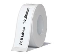 NIIMBOT Adesivi B18, materiale PET durevole, impermeabile e resistente alle alte temperature, nastri di ricambio solo per stampante B18 (14x50 mm-125, bianco)
