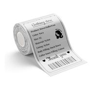 NIIMBOT B1 B21 B3S, etichette adesive impermeabili 50 x 80 mm per abbigliamento, etichette per barattoli, codici a barre, piccole imprese, 95 pezzi per rotolo, trasparente