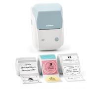 NIIMBOT B1 Etichettatrice Bluetooth con Etichette con 3 rotoli di etichette larghe,Stampante Etichette Adesive, Compatibile con iOS Android e PC, per Ufficio Negozio Casa Cucina(Blu)