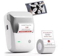 NIIMBOT B1 Pro etichettatrice Bluetooth con etichette, stampante di etichette HD 300DPI, stampa bicolore rosso e nero, compatibile con iOS Android e PC, per foto, casa, ufficio e affari (grigio)