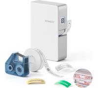 NIIMBOT B18 Stampante per etichette, etichettatrice portatile con cartuccia a nastro nera ed etichette bianche, supporta la stampa multicolore