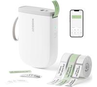 NIIMBOT D11 Etichettatrice con 3 rotolo Etichette, Stampante per etichette Bluetooth 300 DPI, Stampante termica portatile, macchina per adesivi per organizzare casa ufficio scuola, Bianca
