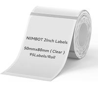 NIIMBOT Etichetta per B1 B21 B21 Pro B3S, etichette adesive 2"x 3.15" (50 x 80mm), 95 pezzi per rotolo, trasparente