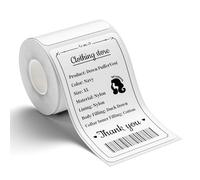 NIIMBOT Etichetta termica B1 B21 B3S, 40 x 70 mm, autoadesiva per piccole imprese, 110 pezzi per rotolo, bianco