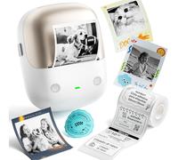 NIIMBOT Etichettatrice B2 Pro,Stampante per etichette HD 300DPI,Supporta la stampa offline,con etichette autoadesive impermeabili per foto, casa, ufficio e affari-oro