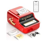 NIIMBOT Etichettatrice con 1 rotolo di nastro libero B21S Vintage 50mm Larghezza Stampante (ROSSO)