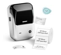 NIIMBOT Etichettatrice portatile da 5 cm con 3 nastri, stampante adesiva portatile B1 per piccole imprese, abbigliamento, logo, barattolo, indirizzo, compatibile con telefoni e PC, grigio argento