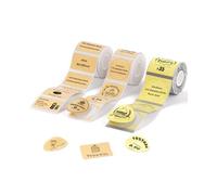 NIIMBOT Etichette 3 rotoli compatibili con stampante per etichette NIIMBOT B1 B2 B21 Pro B3S, 50 x 50 mm, oro trasparente, rotondo+41 x 41 mm, carta kraft rotonda + carta kraft 50 x 30 cm